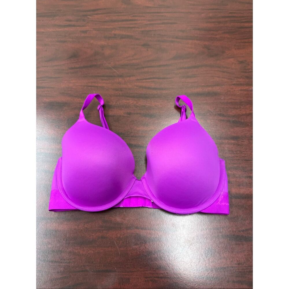 PINK Victoria’s Secret Purple Wear Everywhere T-Shirt Lightly Lined Bra 34DD